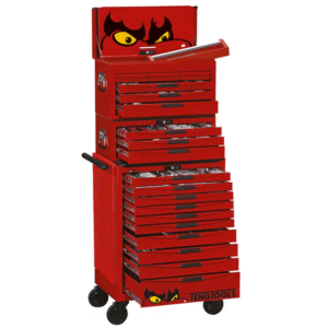 TENG 715PCE 26" 19 DRAWER STACK TOOL KIT, METRIC & IMPERIAL, PS TRAYS, RED