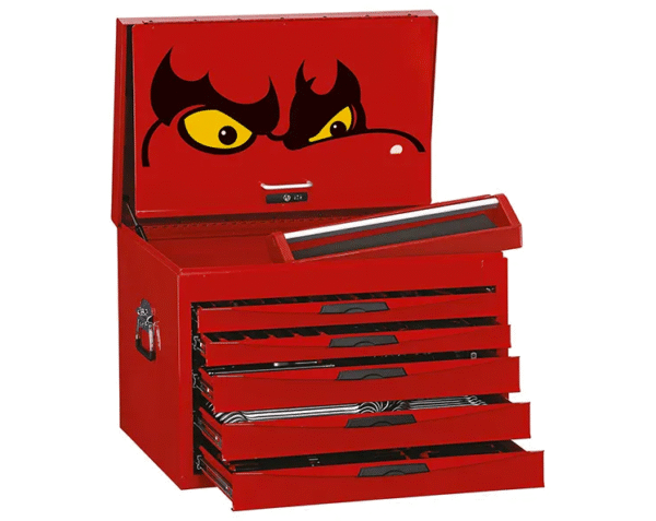 TENG 280PCE 26" 5 DRAWER CHEST TOOL KIT, METRIC, EVA TRAYS, RED