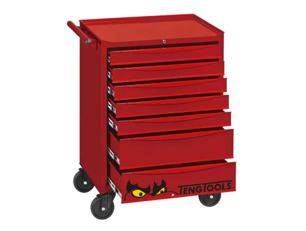 TENG 179PCE 26" 7 DRAWER ROLL CABINET TOOL KIT, METRIC, EVA TRAYS, RED