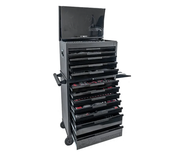 TENG 741PCE 26"12 DRAWER STACK TOOL KIT, METRIC & IMPERIAL, EVA TRAYS, BLACK