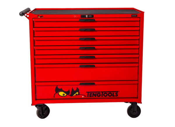 TENG 37" PRO ROLL CABINET, 7 DRAWERS, RED