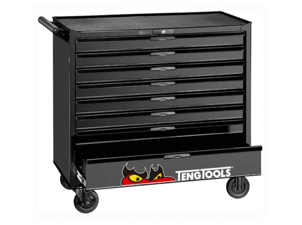 TENG 37" PRO ROLL CABINET, 8 DRAWERS, BLACK