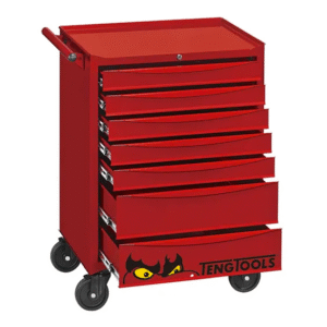 TENG 26" STD ROLL CABINET, 7 DRAWERS, RED