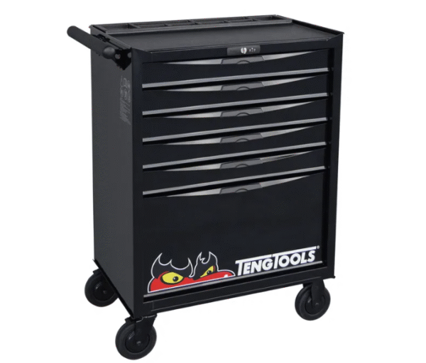 TENG 26" PRO ROLL CABINET, 6 DRAWERS, RED