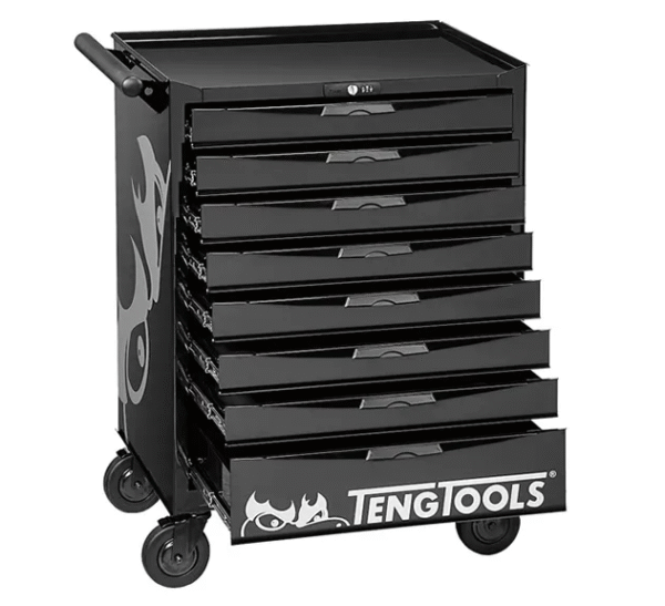 TENG 26" PRO ROLL CABINET, 8 DRAWERS, BLACK