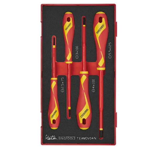 TENG 4PCE SCREWDRIVER SET INSULATED FLAT