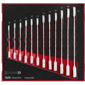 TENG 12PCE RATCHET COMBINATION SPANNER SET 8-19MM - TED-TRAY