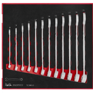 TENG 12PCE ANTI-SLIP COMBINATION SPANNER SET 8-19MM - TED-TRAY