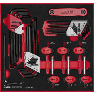 TENG 42PCE MM/AF HEX & TX BALL-END KEY SET - TED-TRAY