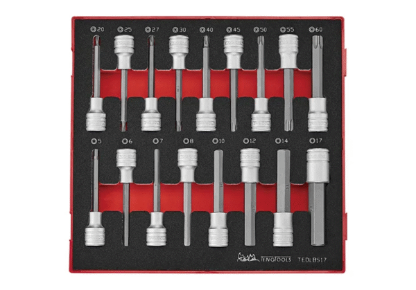 TENG 17PCE 1/2" LONG HEX & TX BIT SOCKET SET EVA2
