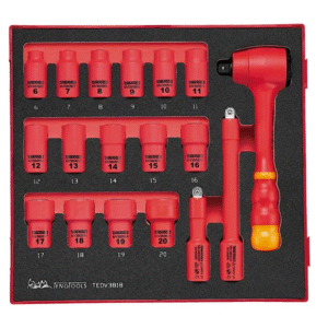 TENG 18PCE 1000V VDE 3/8" DR. INSULATED SOCKET SET- TED-TRAY