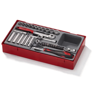 TENG 35PCE 1/4" DR. SOCKET & ACC SET 4-13MM (12-PT) - TC-TRAY
