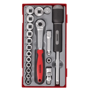 TENG 19PCE 3/8" DR. SOCKET & ACC SET 8-22MM (12-PT) - TC-TRAY