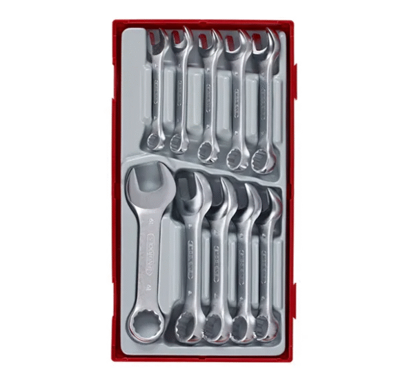 TENG 10PCE STUBBY COMBINATION SPANNER SET 10-19MM - TC-TRAY