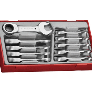 TENG 10PCE STUBBY RATCHET COMBINATION SPANNER SET - TC-TRAY