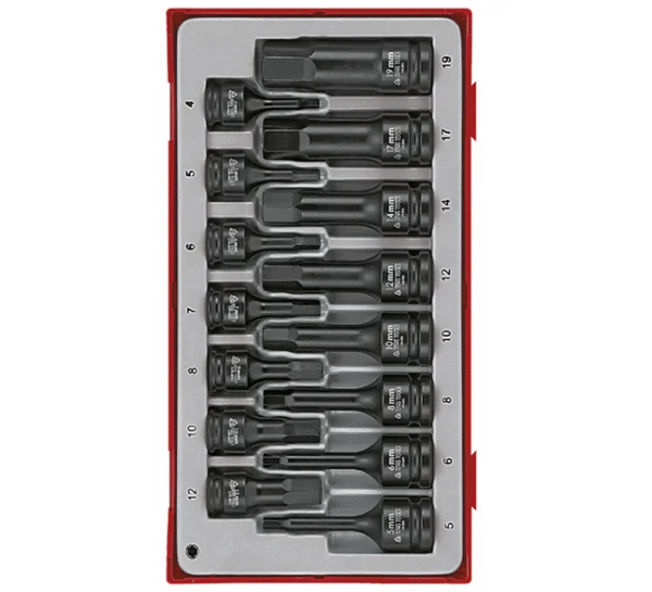 TENG 15PCE 3/8" &1/2" DR. MM HEX SOCKET SET - TC-TRAY