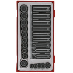 TENG 24PCE 1/4" & 3/8" DR. IMP SOCKET SET - TC-TRAY