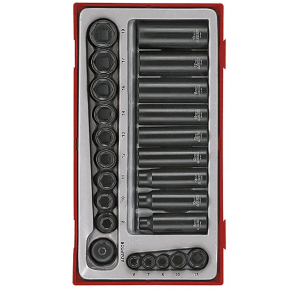 TENG 24PCE 1/4" & 3/8" DR. IMP SOCKET SET - TC-TRAY