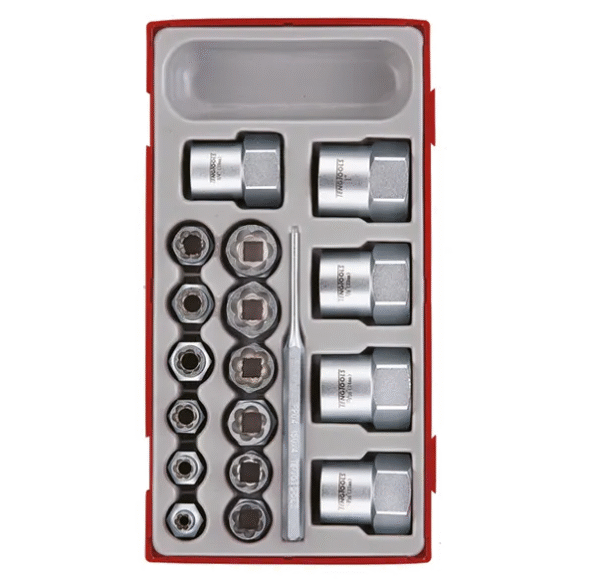 TENG 3/8" & 1/2" DR. STUD EXT SOCKET SET - TC-TRAY