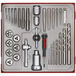 TENG 34PCE TAP & DIE SET W/ACCESSORIES - TTD-TRAY