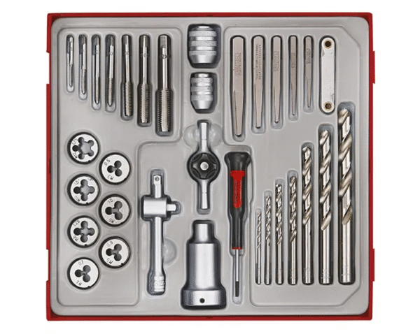 TENG 34PCE TAP & DIE SET W/ACCESSORIES - TTD-TRAY