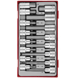 TENG 16PCE 1/2" DR. HEX BIT SOCKET SET - TC-TRAY
