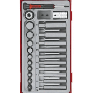 TENG 23PCE HEX BITS SET 5-19METRIC - TC-TRAY