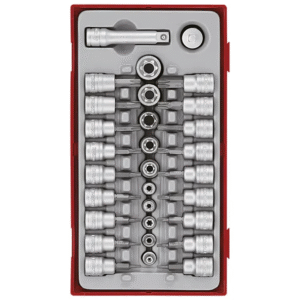 TENG 30PCE 1/4&3/8" DR. TX,TPX & TX-E BIT SOCKET SET - TC-TRAY