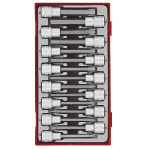 TENG 15PCE 1/2" DR. TX & HEX LONG BITS SOCKET SET - TC-TRAY