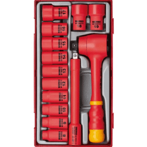 TENG 14PCE 1000V VDE 3/8" DR. INSULATED SOCKET SET - TC-TRAY
