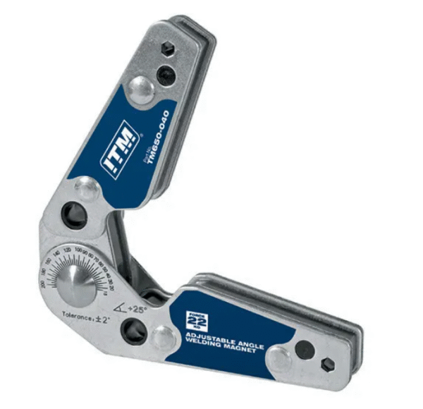 INSIDE & OUTSIDE ADJUSTABLE ANGLE WELDING MAGNET, 22KGS FORCE, 105MM, 20° TO 200°, POWERFUL NdFeB MAGNET