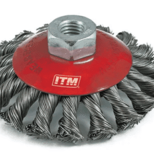 ITM TWIST KNOT BEVEL BRUSH STAINLESS STEEL 100MM, MULTI THREAD