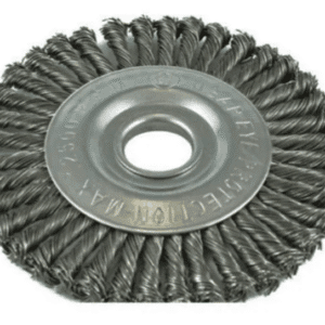 ITM TWIST KNOT PIPELINE WHEEL BRUSH STEEL 150MM, 22.2MM BORE
