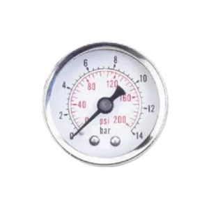 A2G02 GROZ PRESSURE GAUGE, 0-14 BAR, 1/8" BSP