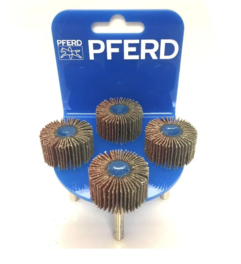 PFERD 30 x 15mm 80-Grit Mounted Flap Wheel - 4 Piece