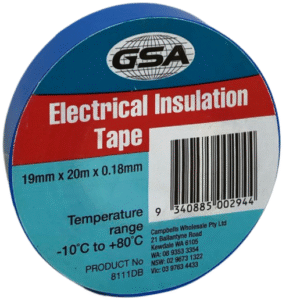 GSA ELECTRICAL TAPE BLUE 0.18MM - 19MM X 20M
